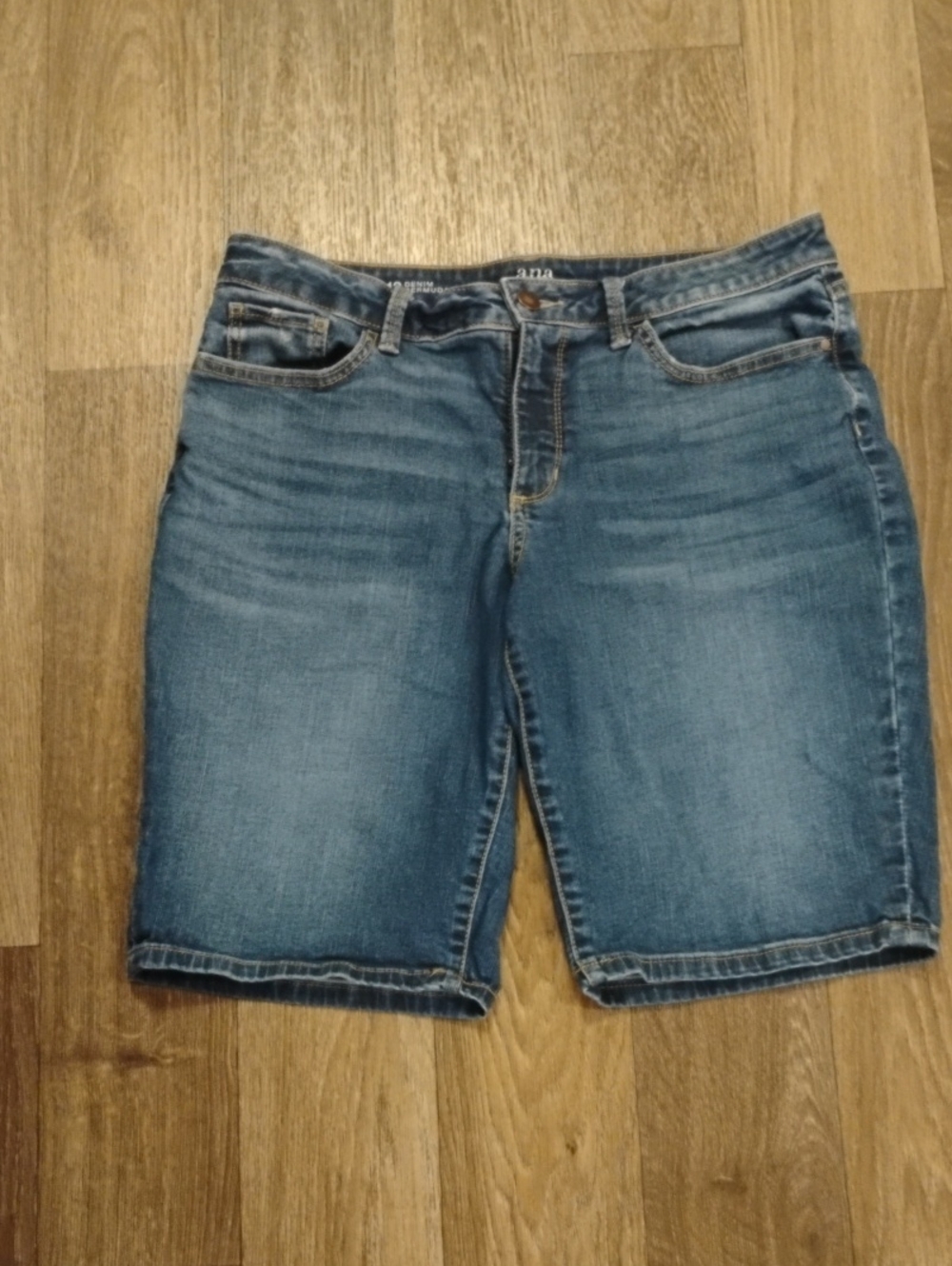 5/$20 a.n.a Women's Size 12 Denim Bermuda Shorts - Medium Blue Wash